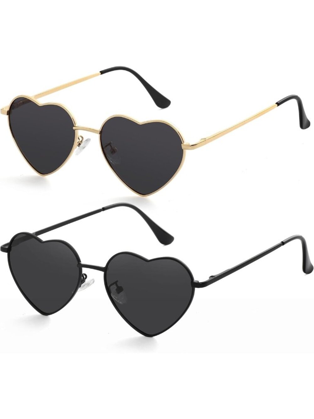 Chic Polarized Heart Sunglasses for Women | Metal Frame, UV400 Protection